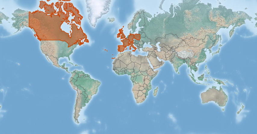 Map of the spread bse